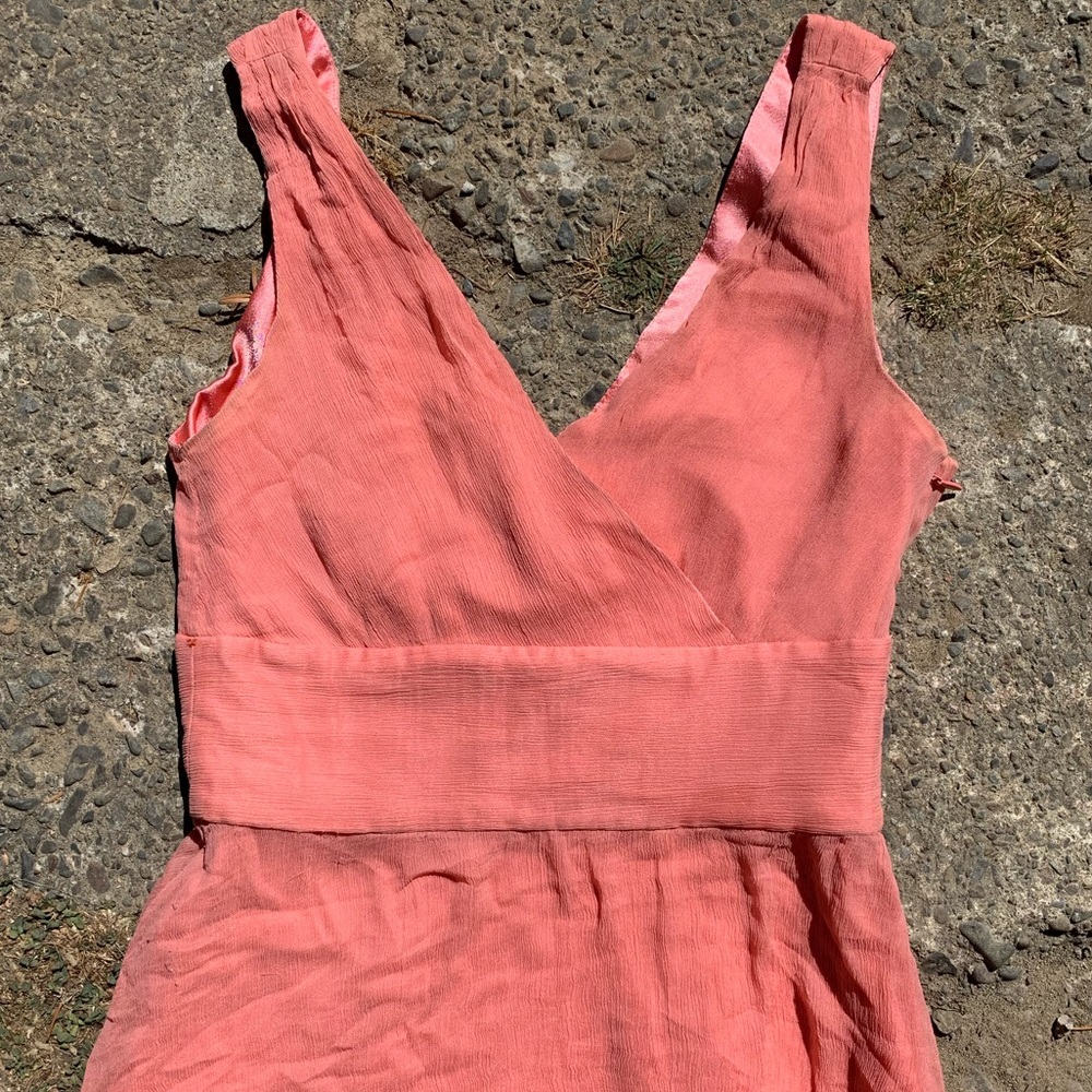 J. Crew vintage silk coral side zip fully lined flowy mid length dress - Picture 15 of 16
